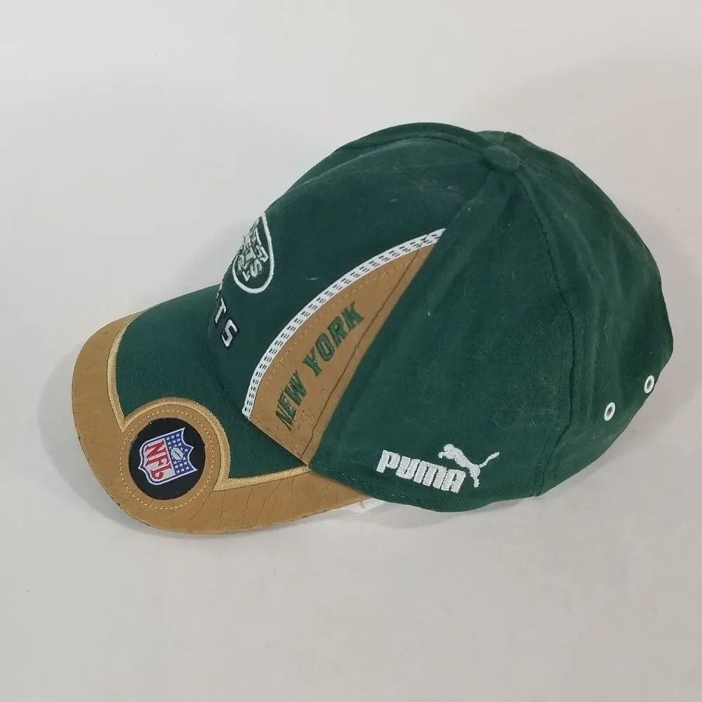 Puma Pro Line NF New York JetsCap Hat‎ Green Gold Strap Back flawed